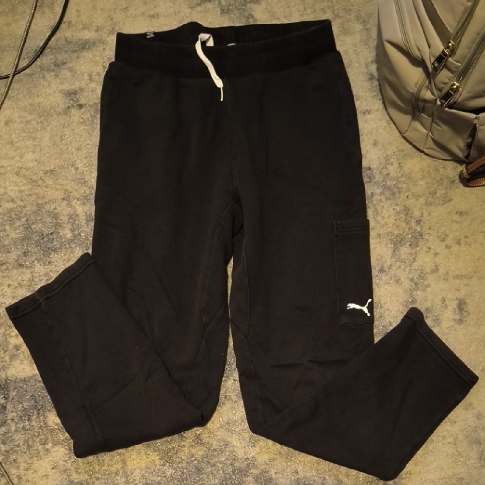 Puma | Women's Black Joggers with White Logo